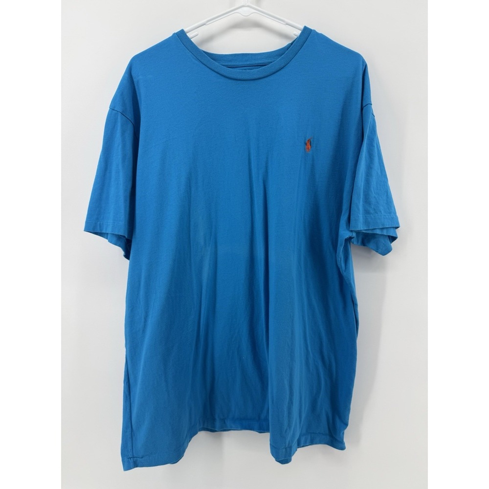 Polo By Ralph Lauren T Shirt Mens XL Blue Cotton Crew Neck Embroidered Pony Logo